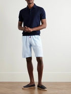 Kiton - Slim-Fit Linen Drawstring Shorts - Blue