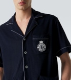 Ralph Lauren Purple Label Embroidered cotton and silk terry shirt