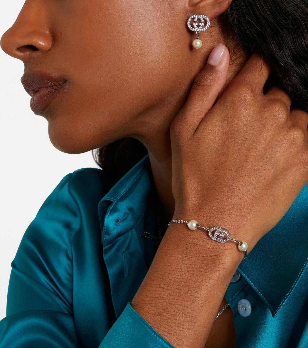 Gucci Interlocking G embellished chain bracelet