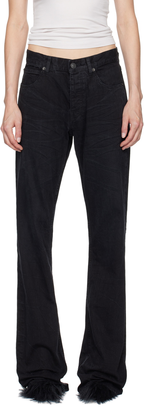 Balenciaga Black Low Waist Straight Jeans Balenciaga