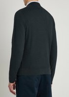 Canali Textured Cotton-blend Jumper Navy