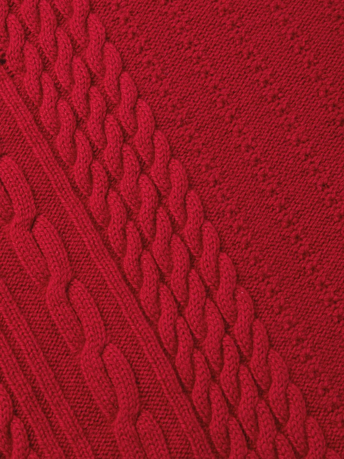 Enfants Riches Déprimés - Distressed Cable-Knit Cashmere Sweater - Red