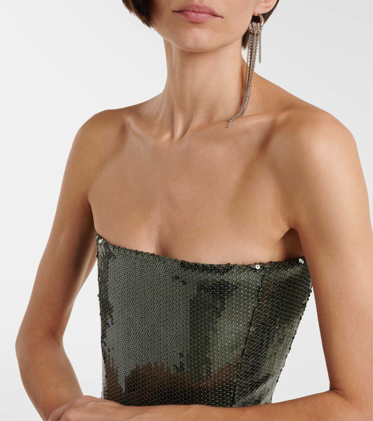 Alex Perry Sequined corset gown