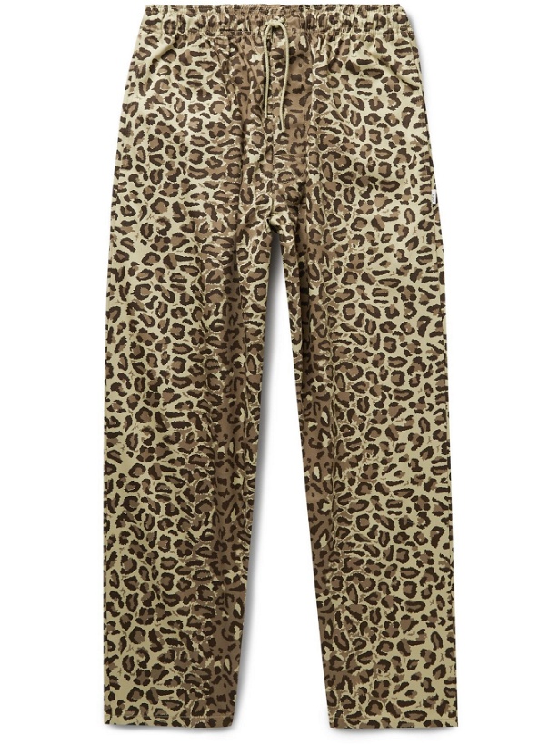 Photo: WTAPS - Seagull Leopard-Print Cotton-Twill Drawstring Trousers - Animal print
