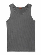 Barena - Ribbed Stretch Cotton and Linen-Blend Tank Top - Gray