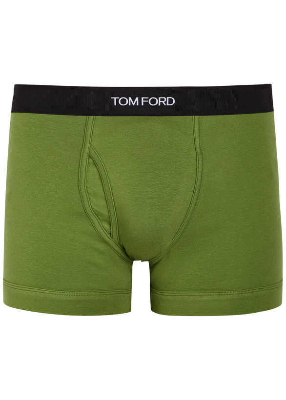Photo: Tom Ford Stretch-cotton Boxer Briefs Green