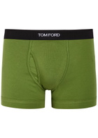 Tom Ford Stretch-cotton Boxer Briefs Green