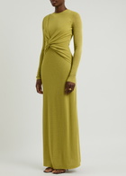 Nanushka Rozal Knotted Jersey Maxi Dress Green