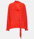 Victoria Beckham Tie-neck silk chiffon blouse