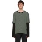 all in SSENSE Exclusive Grey and Black Striped Long Sleeve T-Shirt