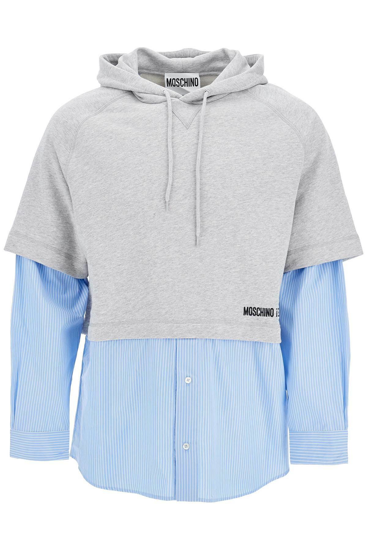 ◆MOSCHINO◆モスキーノ hybrid sweatshirt with shirt bottom MOSCHINO hybrid sweatshirt with shirt bottom Grey Moschino