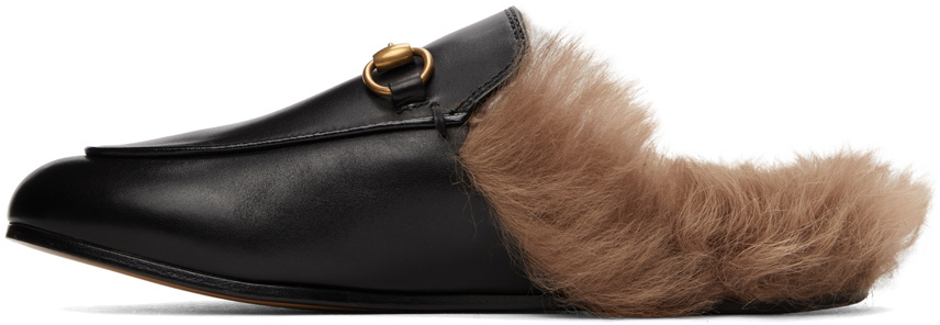 Gucci Black Horsebit Slip-On Princetown Loafers