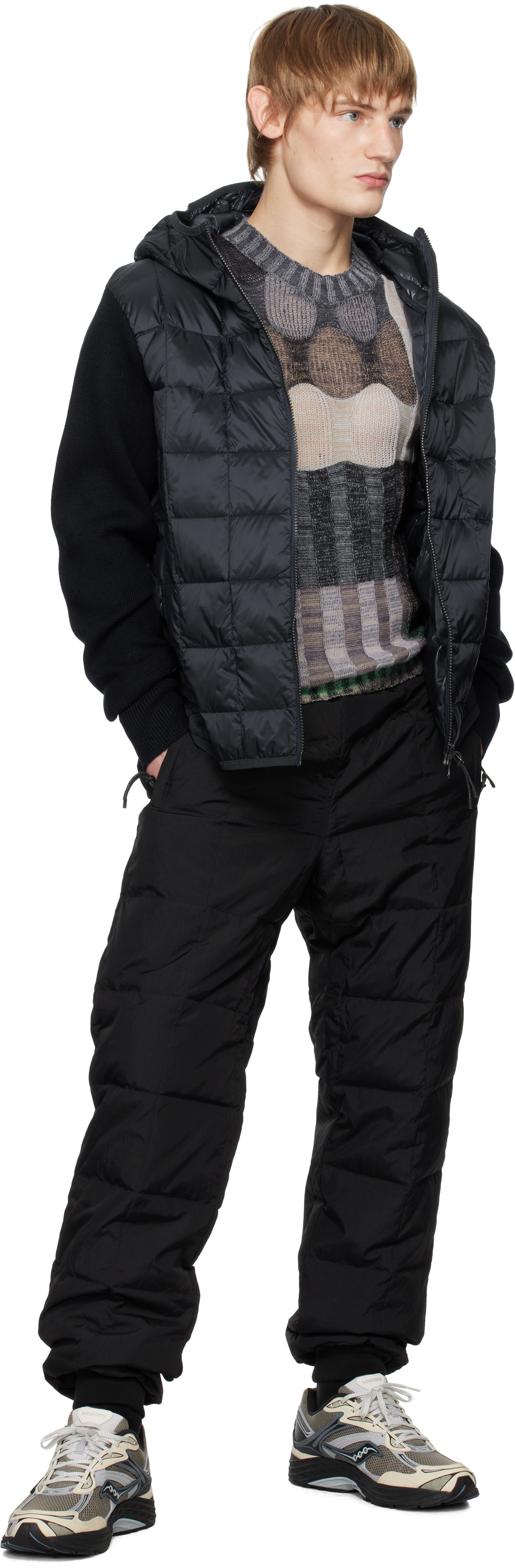 TAION Black SC Down Track Pants