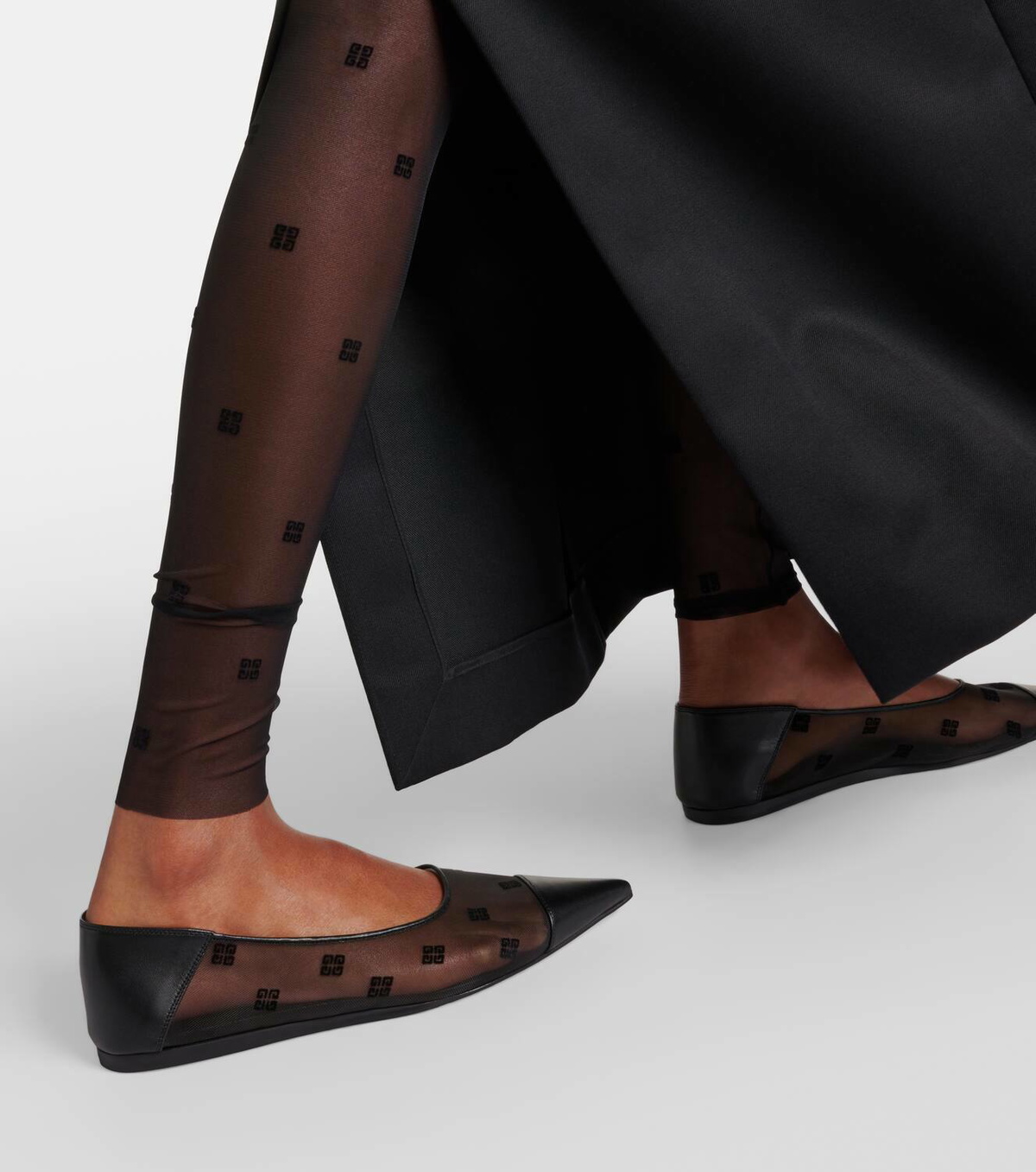 Givenchy 4G leather-trimmed mesh ballet flats Givenchy