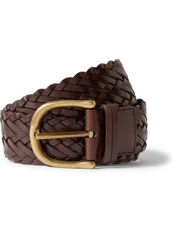 Photo: TOM FORD - 4cm Woven Leather Belt - Brown