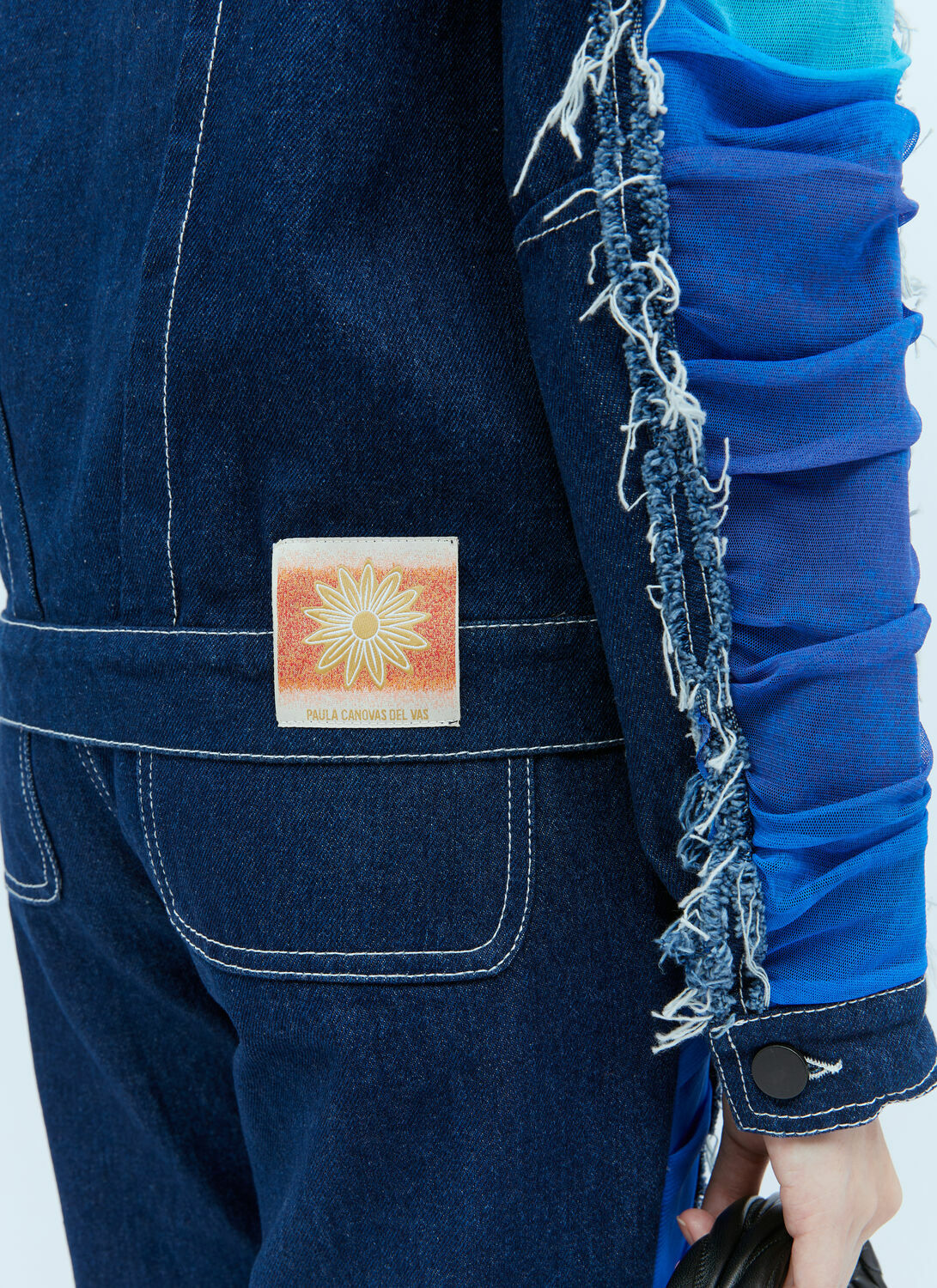 Paula Canovas del Vas Mesh Construction Denim Jacket