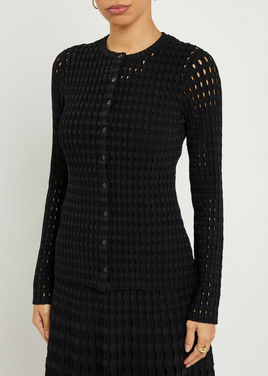 Simkhai Mabel Textured Cut-out Knit top Black