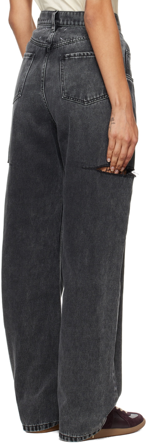 Black Cut Out Denim Pants
