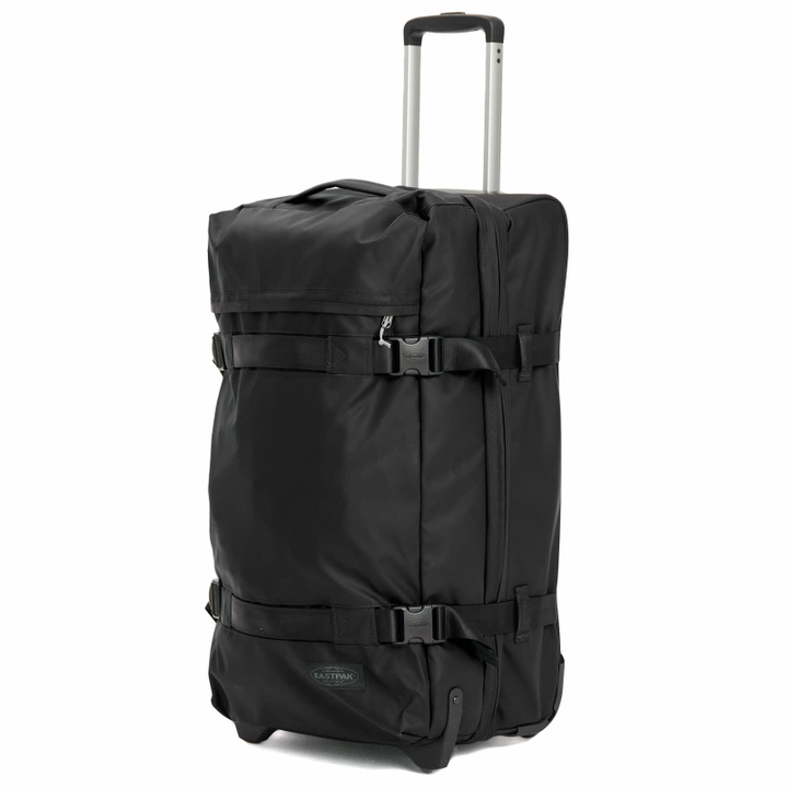 Photo: Eastpak Transit'r Medium Travel Bag With Wheels in Tarp Black 