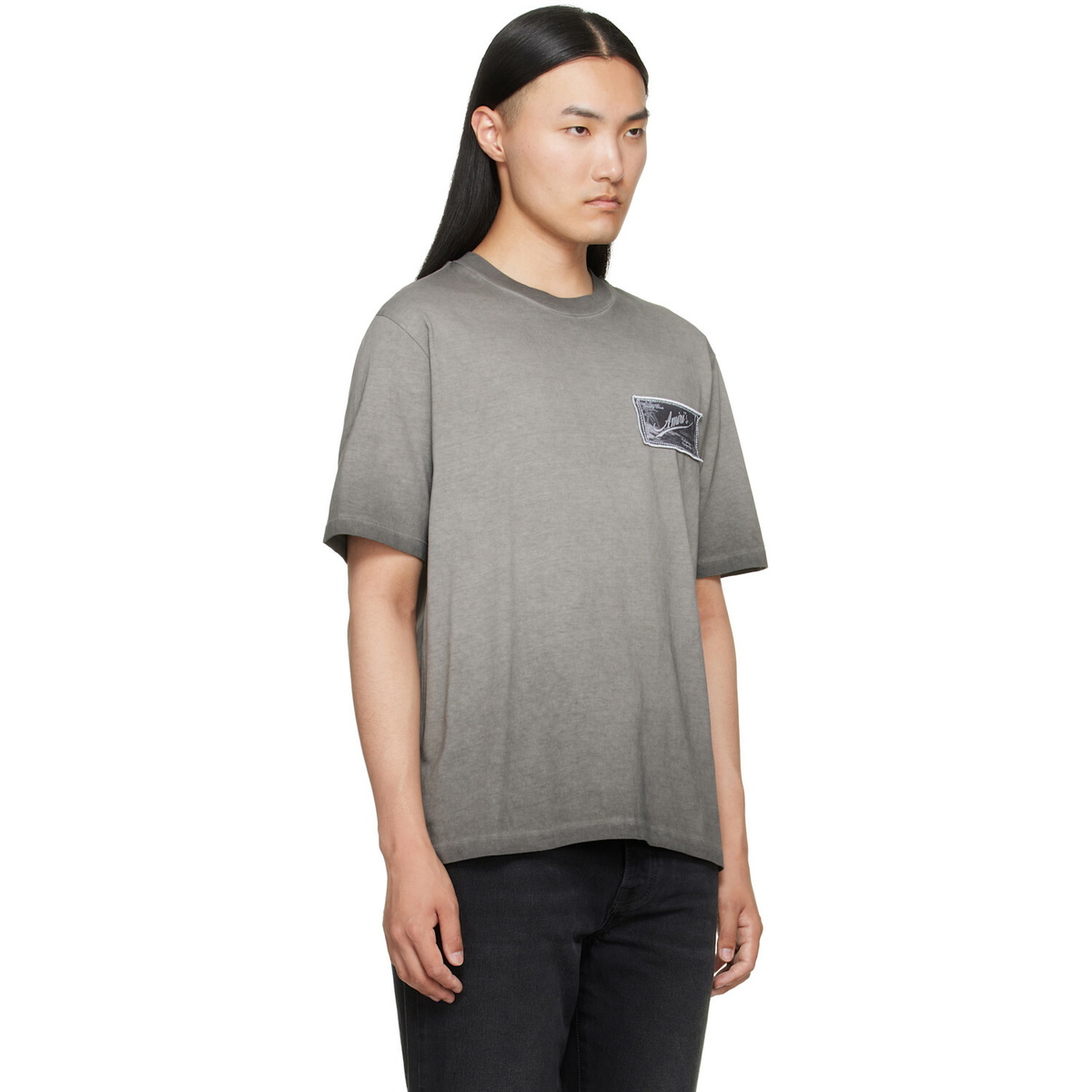 AMIRI Gray 'Amiri Quality Goods' Label T-shirt