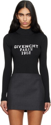 Givenchy Black Fine Rib 'Givenchy' Signature Bodysuit