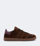 Hogan H647 leopard-print calf hair sneakers