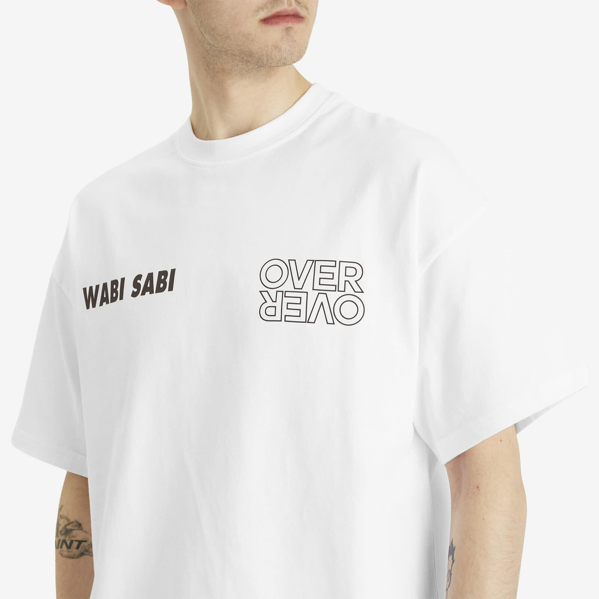 Over Over Men's Wabi Sabi Crop T-Shirt in White