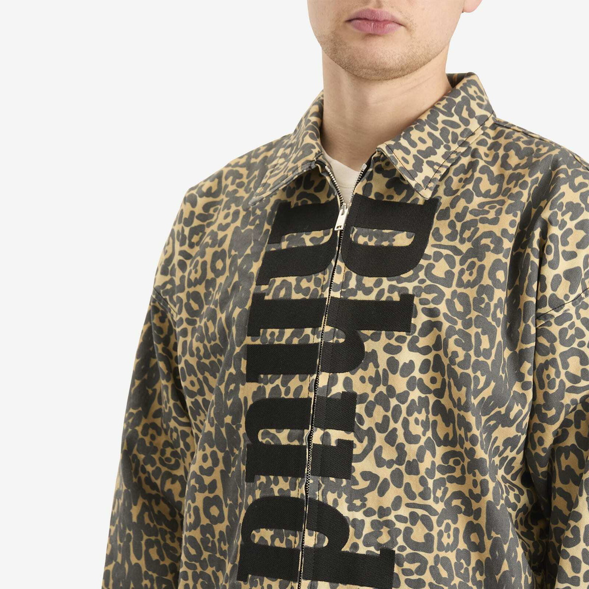 Rhude Men's Leopard Work Jacket in Black/Tan