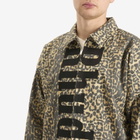 Rhude Men's Leopard Work Jacket in Black/Tan