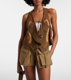 Isabel Marant Kelby studded patchwork suede vest
