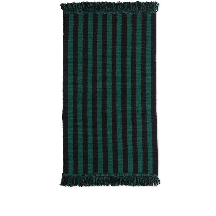 Photo: HAY Stripes Wool Runner 95 x 52 in Green