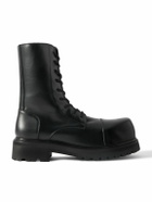 VETEMENTS - Stomp Leather Combat Boots - Black