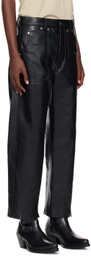 Nanushka Black Quido Regenerated Leather Trousers