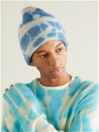 The Elder Statesman - Hot Parker Tie-Dyed Ribbed Cashmere Beanie