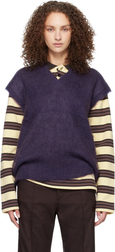 Photo: NEEDLES Purple Mohair Knit Vest