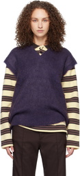 NEEDLES Purple Mohair Knit Vest