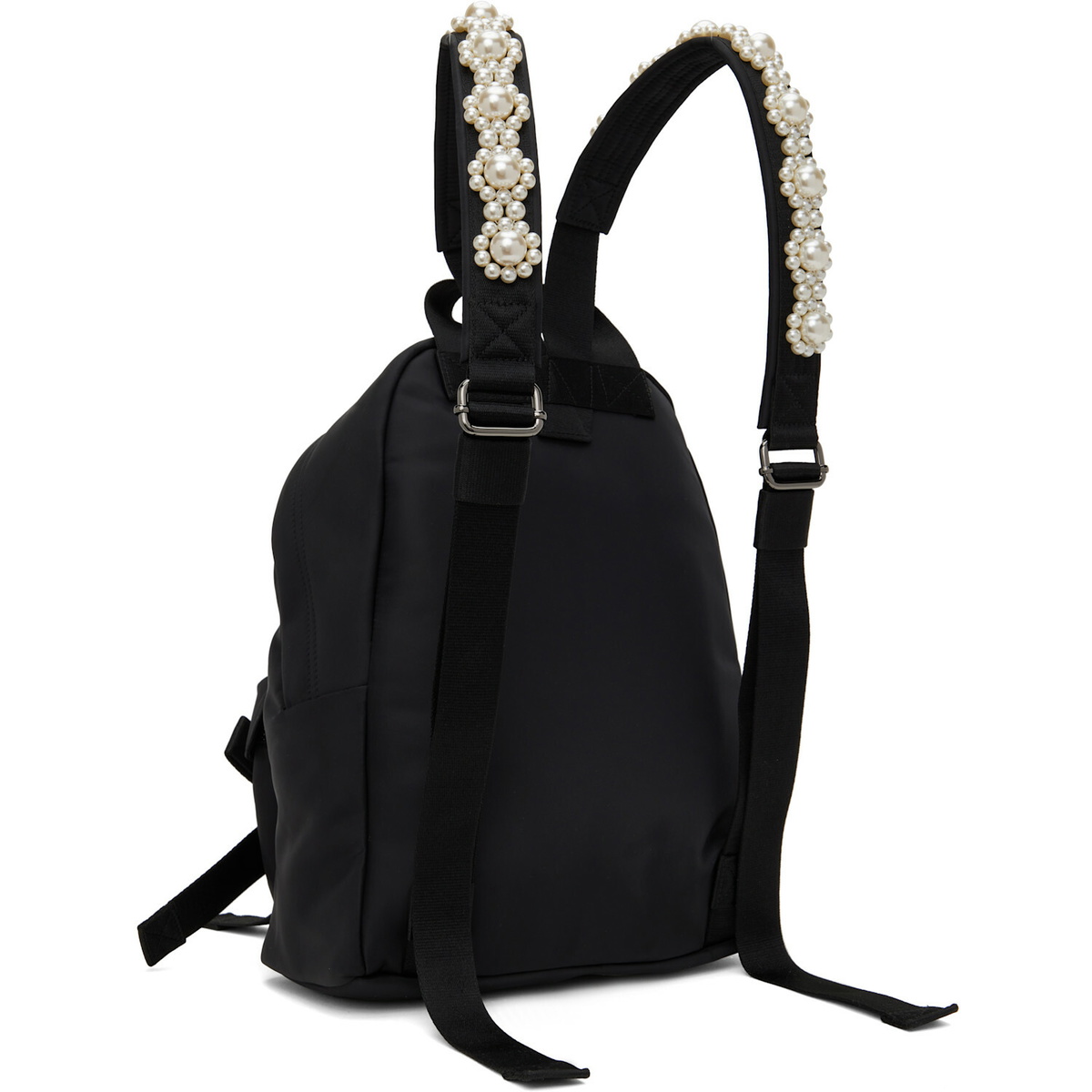 Simone Rocha Black Beaded Utility Bow Backpack