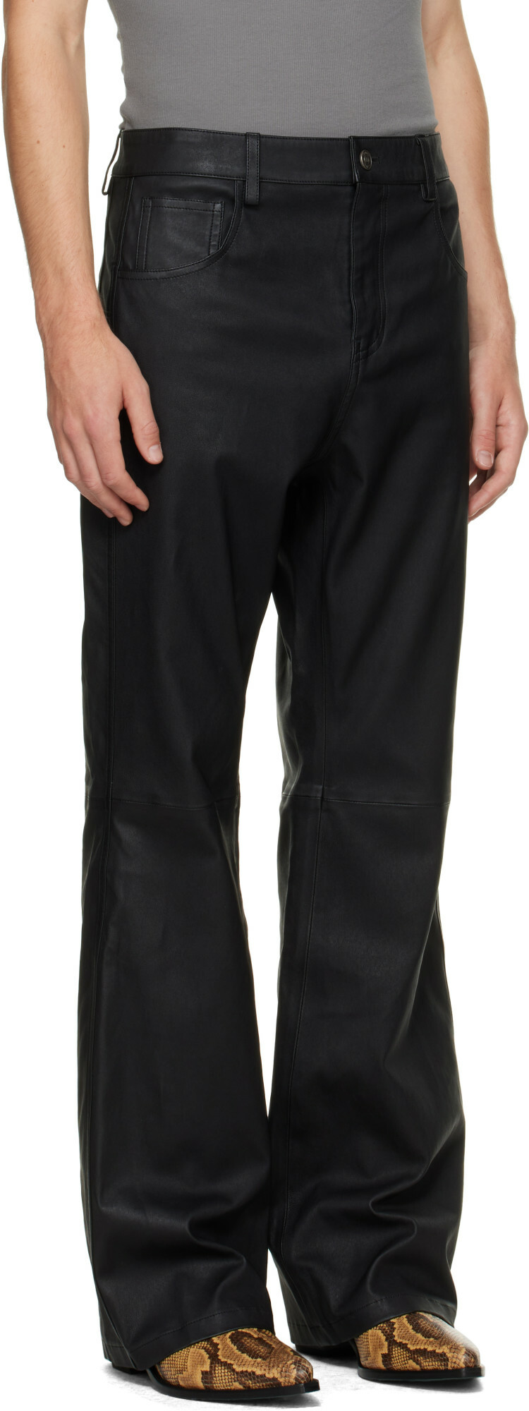 AMIRI Black Vintage Cut Leather Pants