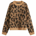 Cole Buxton Men's Leopard Knit Sweatshirt in Leopard Print