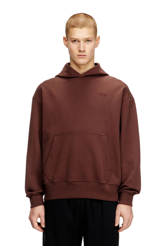 Photo: Diesel Hoodie with logo embroidery - Sweaters Mens in Brown