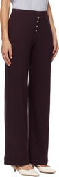 LESET Burgundy Pointelle Boxer Lounge Pants