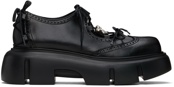 Photo: Simone Rocha Black Platform Ghillie Brogues