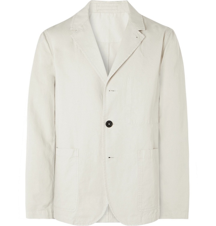 Photo: Mr P. - Unstructured Cotton and Linen-Blend Suit Jacket - Gray
