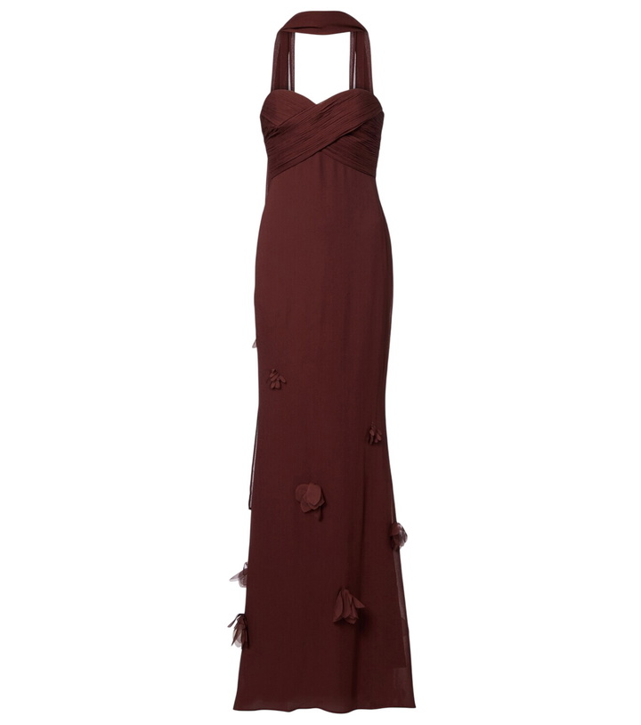 Photo: Self-Portrait Scarf-detail jersey gown