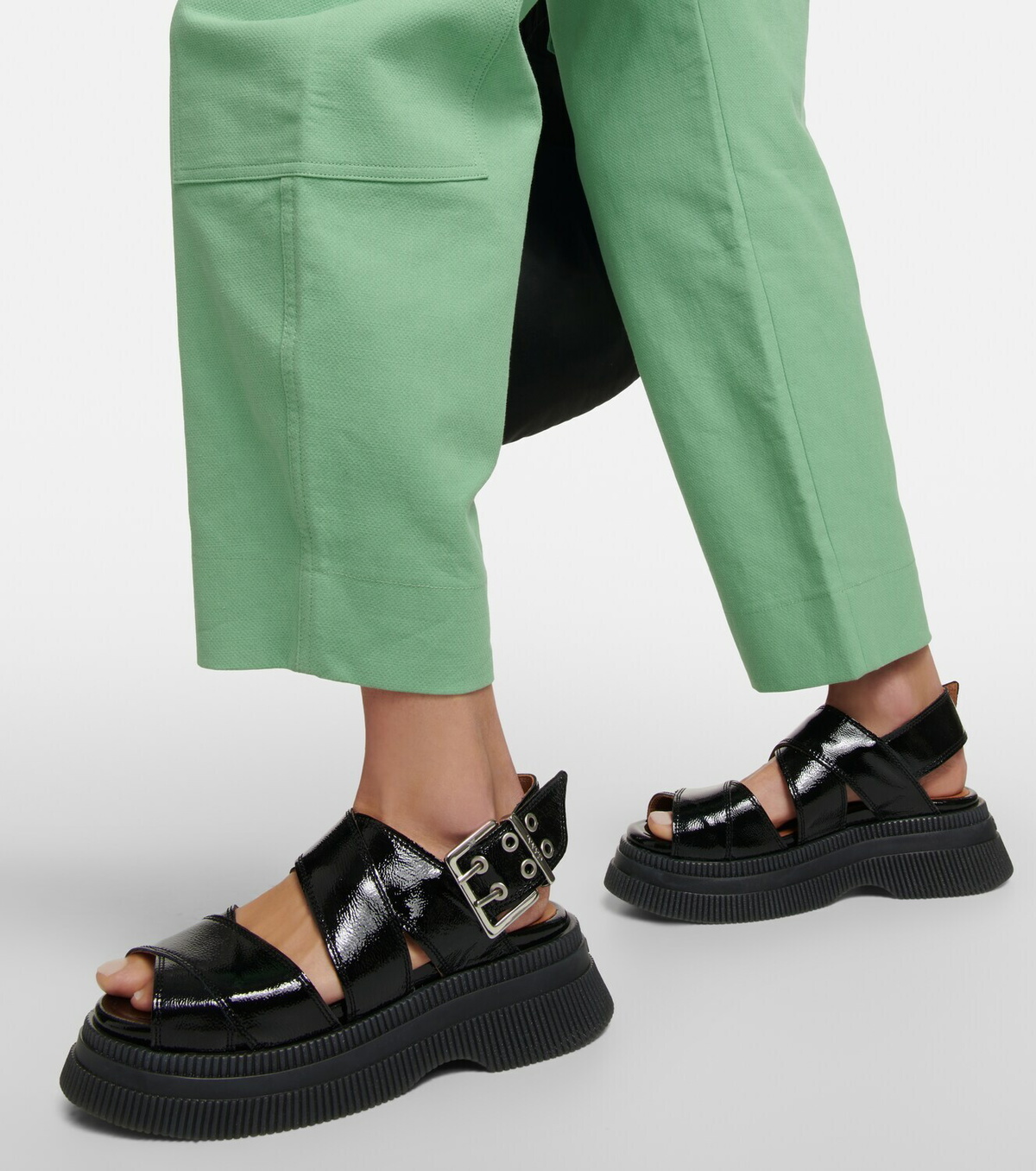 Ganni - Platform leather sandals GANNI
