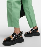 Ganni - Patent leather platform sandals