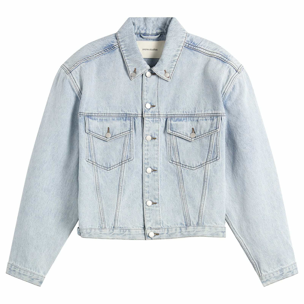 Entire Studios Men's Shrunken Denim Jacket in Old Blue