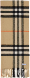 Burberry Beige Wide Check Cashmere Scarf