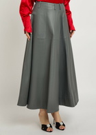 Armarium Fiamma Leather Midi Skirt Grey