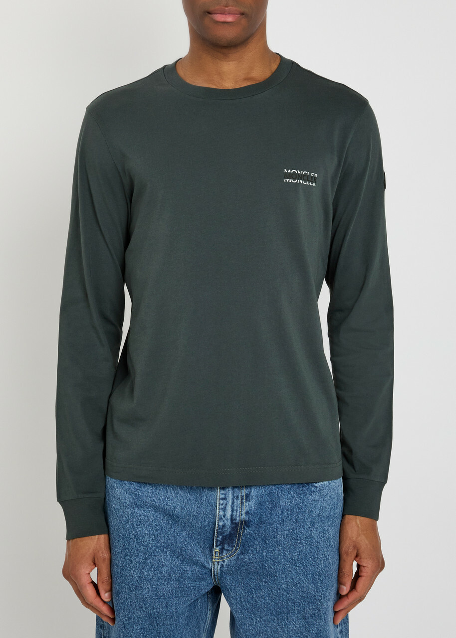 Moncler Logo Cotton T-shirt Charcoal